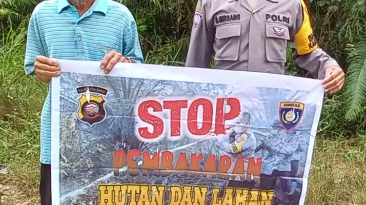 Bhabinkamtibmas Polsek Nanga Pinoh Ajak Warga Stop Karhutla